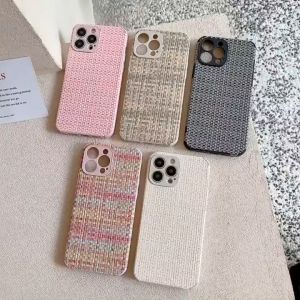 Raimondo Casing Ponsel Pola Tenun Kulit Domba Kreatif Casing Ponsel Untuk IPhone 7/8PLUS/11/11Promax/13/X/XS/XR