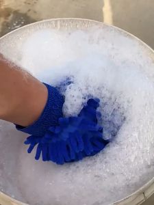 KMH Soft Microfiber Car Cleaning Gloves Household Kitchen Cleaning Window Dust Washing Tool Anti Scratch Glove