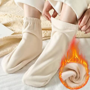 Double-sided Velvet Sleep Socks Women Autumn Winter Non-slip Warm Thickened Fluffy Loose Mouth Home Floor Socks