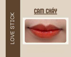 Son Lì LOVESTICK son không chì giảm thâm mềm môi tạo sắc tố môi giúp căng mọng (màu đỏ rựu màu cam cháy màu hồng đào) lọ 5ml