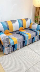 1/2/3/4 Seater Cover Elastic Sofa Cover with Skirt Universal Removable Sofa Protector