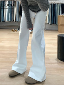 High Waist Bell Bottom Denim Jeans Womens Spring 2025 White Design Wide Leg Pants Loose Fit Comfortable Straight Leg Jeans