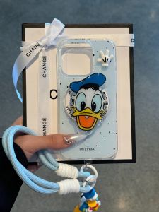 Cartoon Donald Duck Magnetic Absorption Stand Hand Rope  16Promax Phone Case Womens Style Non-Repeating Shell Protection