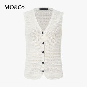 MO&Co. | V-neck Lace Hollow-out Hand-knitted Edging Vest