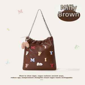 Miffy | Minimalist Crossbody Bag Lettering Contrast Small Batch Design Commuter Chain Bag
