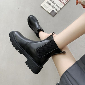 IELGY Korean style short tube fashion boots womens elasticated leather boots