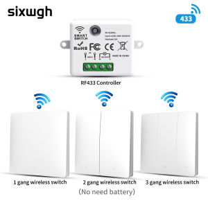 RF433 Wireless Self-Powered Switch Remote Control Wall Panel Button for LED Lamp - No Battery Required
