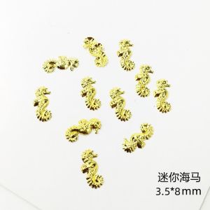Nail Art Metal Starfish Shell Crystal Drop Glue Filled DIY Accessories Outlined Fashionable Jewelry Components