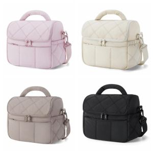 Insulated  Reusable Lunch Bags for Women Cute Quilted Lunch Box Lightweight Puffy Padded Waterproof Lunch Tote