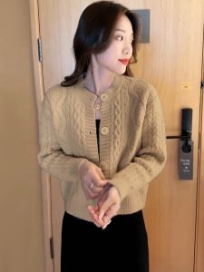 XUNYI | Áo Cardigan Đan Dày Cổ Tròn Thời Trang
