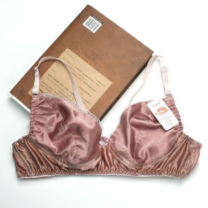 Plus Size C Cup Silk Bra Breathable Ultra-Thin Breathing Mulberry Silk Bra without Steel Ring Sponge-Free Underwear