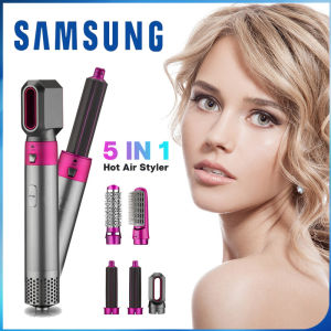 SAMSUNG 5 in 1 Hair dryer for Women Hair Dryer Brush Hair Curler with 2 Curling Barrels Straightening Brush & Round Brush