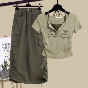 NUMEN BUTTON | Plus Size American Style Outfit Set Skirt