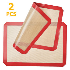 2PCS Thickened Silicone Baking Mats for Oven Reusable Non Stick Heat Resistant Bakeware Sheets Linerfor Cookies Macaron Bread