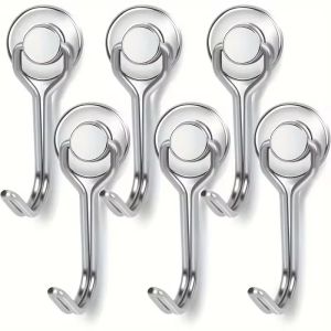 2/6/10/20Pcs Strong Magnetic 20mm Hooks Heavy Duty Magnet 180°Swivel Hooks Perfect for Home Kitchen Refrigerator Garage Storage