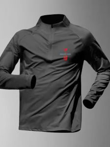 Sports Sun Protection Long Sleeves Mens Running Workout Training Clothes Half Zipper Student Track and Field Sports Sweatshirt Quick Drying Clothes Spring and Summer