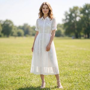 Minimalist Solid Color Pseudo Pocket Decorative Waist-Tie Dress