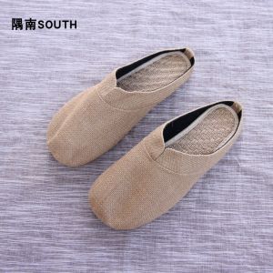 Retro Linen Shoes Mens and Womens Same Ethnic Style Linen Shoes Linen Shoes Straw Sandals Slip-on Chinese Style Yunnan Handmade Breathable Linen Slippers