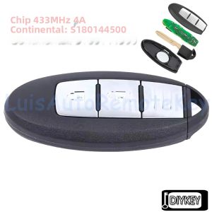 2 Nút Điều Khiển Từ Xa Thông Minh Chìa Khóa Xe Ô Tô Fob 433 MHz 4A Chip Dành Cho Xe Nissan Kicks Qashqai X-Trail 2019 2020 Tương Thích Với P/N 285E3-5RF0A S180144500
