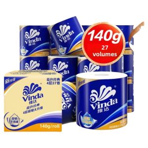 Blue Classic Toilet Paper Four Layers Family Pack Core Roll Affordable Hand Paper Hygienic Tissue Household Cleaning Supplies