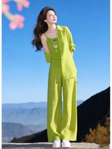 LIANGYILAILIN | Bộ Quần Áo Phong Cách Retro Thư Giãn