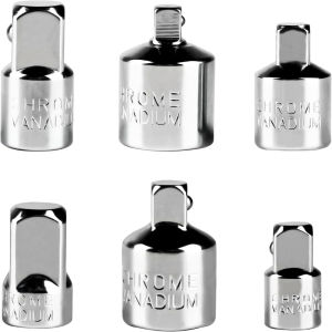  1/4" to 3/8" to 1/2" Socket Converter Kit 6pcs Chrome Vanadium Steel Ratchet Adapter Sleeve Drive Transform Joint for Mechanic