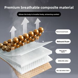 MONLEYTA | Car Seat Cushion Summer Cool Pad Single Piece Wood Bead Vehicle Seat Cushion Interior Summer Rear Car Seat Pad Ventilated Breathable