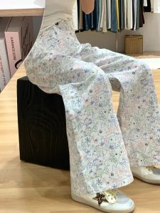 Quần Ống Rộng Dài Đến Sàn Thoải Mái Thiết Kế Vui Nhộn Quần Dài Thường Ngày Cho Nữ Quần Ống Đứng Quần Ống Rộng Quần Dài Mùa Xuân Hè