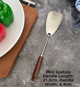 Mini Stir-Fry Egg Cooking Spatula Stainless Steel 316 Kitchen Utensil Wood Handle Soup Spoon Fried Food Turner Household Outdoor
