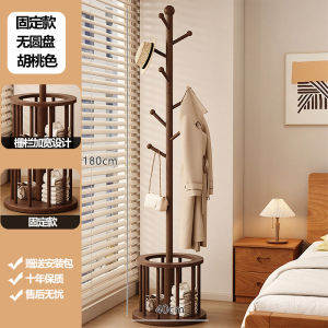 Solid Wood Floor Standing Bedroom Clothes Hanger Rack Mobile Storage Organizer for Coats Hats Skirts Shirts Creative Design