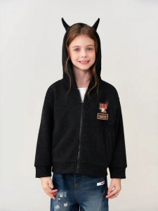 CANOTWAIT_ | Hoodie with 3D Ears Zip Front Kids Sweatshirt