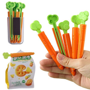 5Pcs Carrot Shape Food Bag Clips Portable Food Snack Bag Sealing Clamp Food Fresh Keep Organizer Sealing Clips Kitchen Storage Tools