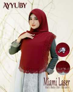 HIJAB HOODIE MIAMI LASER BAHAN CERUTY BABYDOLL