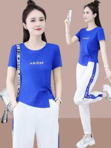 Bộ Đồ Thể Thao Thường Ngày Mùa Hè 2025 Bộ Đồ Hai Mảnh Tay Ngắn Thời Trang Cho Nữ Cỡ Nhỏ Chất Liệu Cotton Thương Hiệu Tagkita