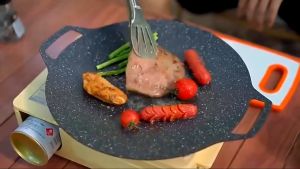 Chảo Đá Nướng Chống Dính Không Cần Dầu Size 34cm Chảo Đa Năng Chiên Xào Gián Nướng BBQ