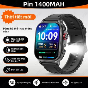 LIGE | Đồng Hồ Thông Minh Quân Sự LIGE 2026 Với Pin 1400mAh Đèn Pin LED Theo Dõi Sức Khỏe Hỗ Trợ Hơn 100 Môn Thể Thao Chống Nước Dành Cho Cả Nam Và Nữ Tương Thích Với Android & iOS