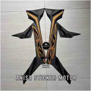 STIKER STRIPING LIS LES BODY HONDA CRF 150 L 2019 2020 HITAM GOLD