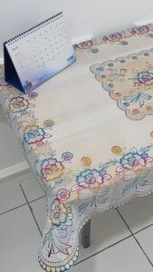 Taplak Meja Makan Ukuran 90X150cm Taplak Meja Tamu Premium Mewah Bahan PVC Tebal Motif Cantik D-A