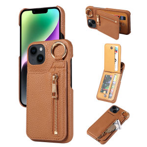 PU Leather Phone Case for Iphone16e 16 15 14 13 12 11 Pro Max Plus Mini Shockproof Card Slot Zipper Stand Function Case