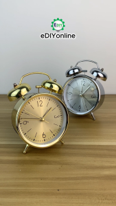 【𝐅𝐑𝐄𝐄 𝐁𝐀𝐓𝐓𝐄𝐑𝐘 𝐀𝐀𝐗𝟏】Vintage Luxe Quartz Alarm Clock Loud Sound Twin Bell Jam Tidur Loceng Klasik Digital Analogue Desk Bed Home Office 闹钟