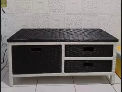 Ready Stok Meja Tv Minimalis Lemari Rotan Sintetis 3 Laci Murah