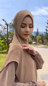 KHIMAR CRINKLE AIRFLOW/HIJAB CRINKLE INSTAN/BERGO JUMBO/KERUDUNG JUMBO/JILBAB JUMBO