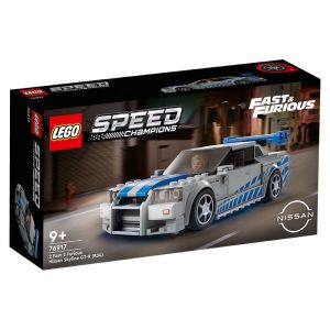 LEGO | LEGO Speed Champions 2 Fast 2 Furious Nissan Skyline GT-R (R34) Race Car Toy Model Building Kit Racer Minifigure Gift 76917