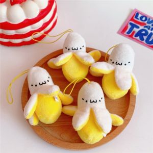 Cute Banana Plush Toy Key Chain Cartoon Fruit Doll Pendant Key Ring Charms Bag Decor