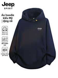 JEEP SPIRIT | Áo Khoác Hoodie Nam Form Rộng Thiết Kế Nút