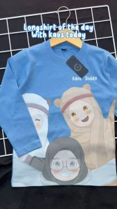 Kaos Anak Perempuan Lengan Panjang Full Printing Motif Kartun 1-12 Tahun