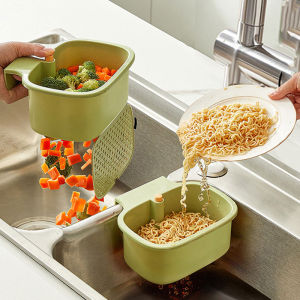 1pcsKitchen sink filter basket sink washing basin anti leak filter basin one click press type grid drain storage rack