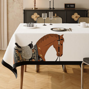 Vintage Style Rectangular Tablecloth Waterproof Oil-resistant No-wash Dining Table Mat High-End Retro Tea Table Cover Cloth