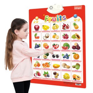 Export Hot Selling Export English Fruit Name Audio Wall Chart Educational Toys Fun Exam Kids Learning Music