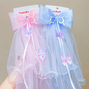DUBAO | Elsa Princess Bow Netting Hair Clip